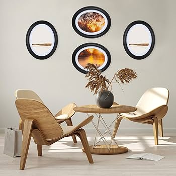 Amazon.co.jp: 2ピース 7インチ オーバルフレーム ガラス付き、壁と